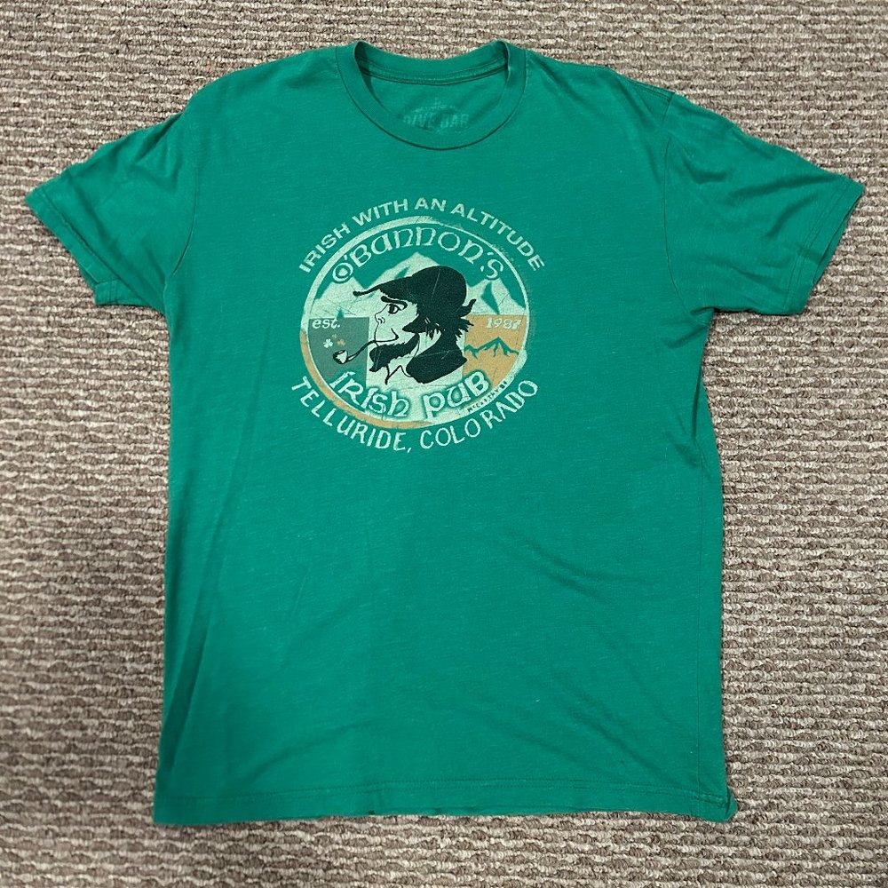 Dive Bar Shirt Club T-Shirt - Green Men's Large - O'Bannon's - Telluride Colorad